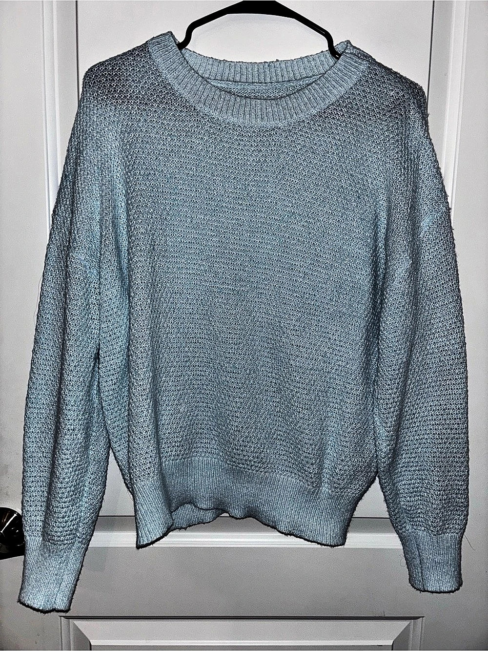 SHEIN Blue Knit Crewneck Sweater